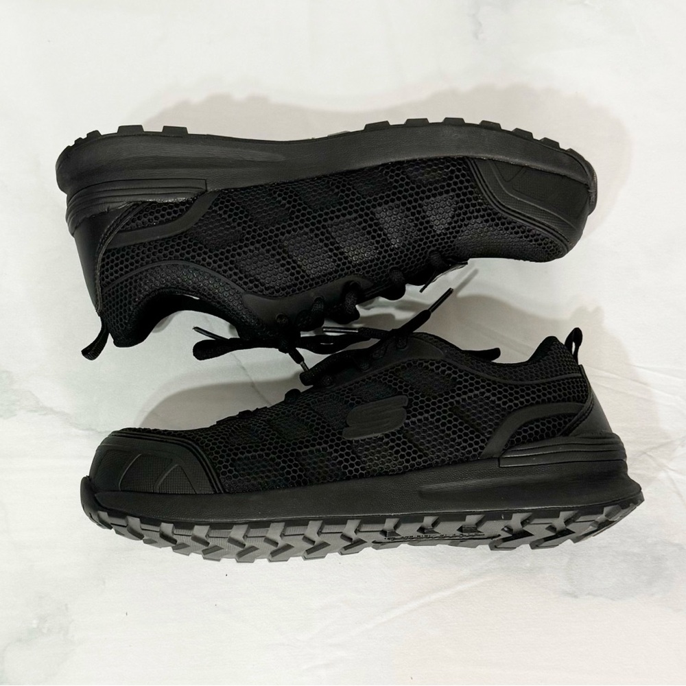 🥈 537. Sketchers Womens 9.5 Work Utility Composite Toe Memory Foam Black Shoes - Picture 8 of 12